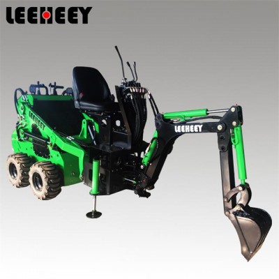 Low Price High Efficient 900kg Backhoe Mini Skid Steer Loader with bucket capacity 0.15m3