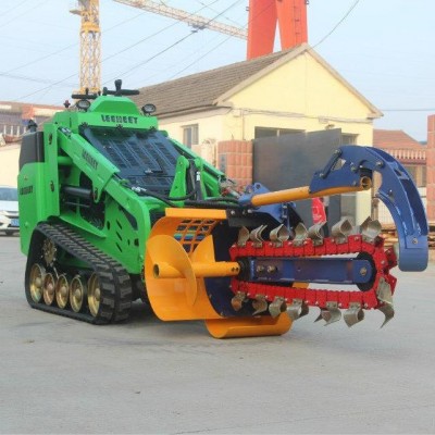 china leeheey 400kg rated load mini crawler skid steer loader,fork, trencher,sweeper