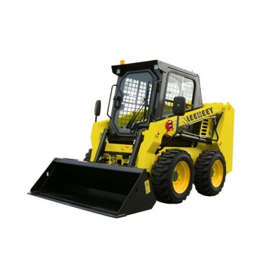 China  Cheap Wheel type 1000kg Skid Steer Loader with 4 in 1 Bucket